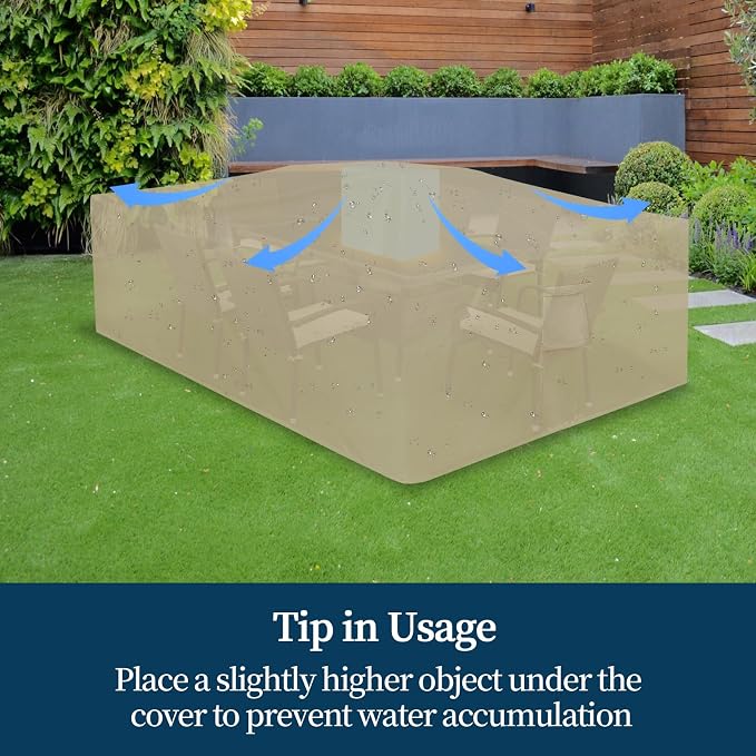 Easy-Going Square Patio Furniture Waterproof Outdoor Dining Table and Chair - Image 7
