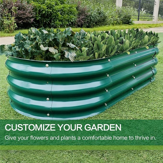 Gardmax 2 Pack Galvanized Raised Garden Bed, Lightweight Planter Boxes Outdoor - Image 2