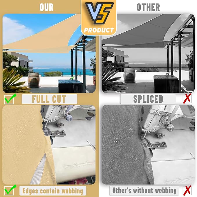 LOVE STORY Custom Size 11'x11'x11' Sand Sun Shade Sail Triangle Sunhsade Fabric - Image 7