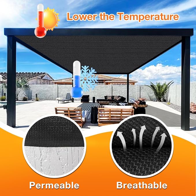 Artpuch Outdoor Pergola Shade Cover 13x17 FT Sun Shade Cloth - Image 4