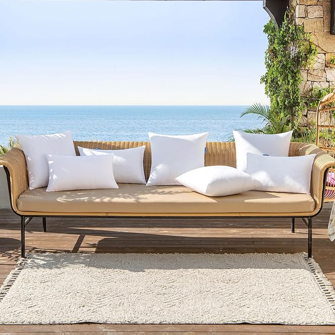 MIULEE Pack of 2 12x18 Outdoor Pillow Inserts, Outdoor Throw Pillows - Image 6