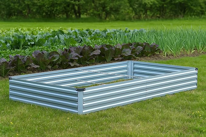 3 Pack 6x3x1FT Galvanized Raised Garden Beds Kit Outdoor Metal Gardening - Image 4
