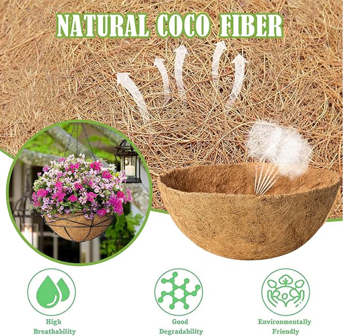 20 Inch Natural Coconut Husk Fiber Liners - Image 3