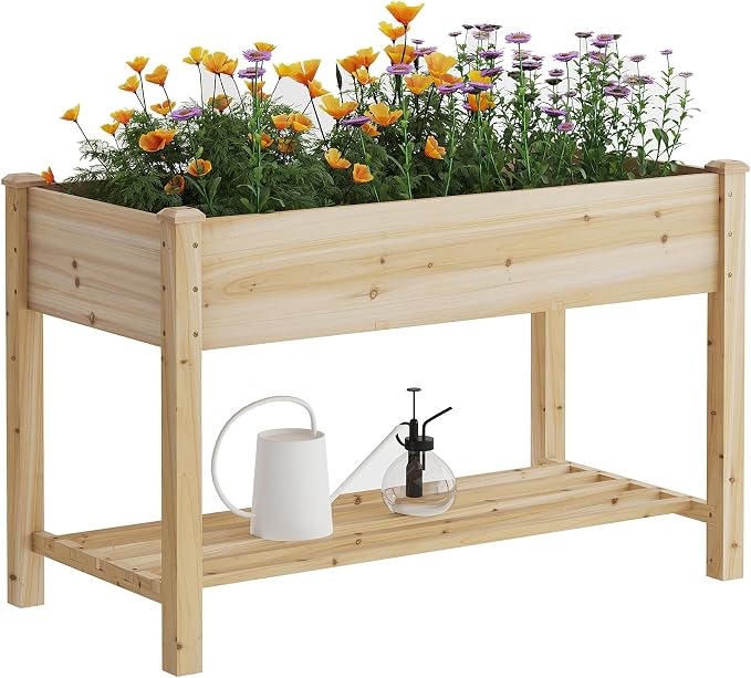 FILWH Raised Garden Bed with Legs Elevated Wooden Planter Box Stand Large by FILWH
