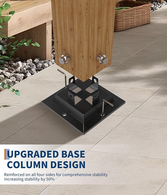 GarveeLife 10 x 13 ft Wood-Grain Outdoor Pergola - Image 3
