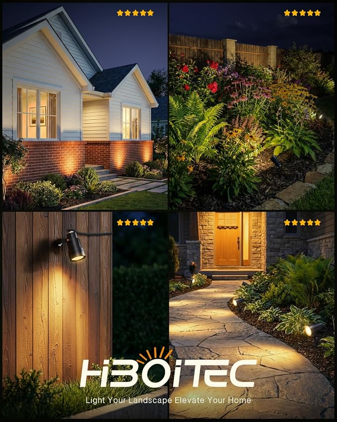 HIBOITEC 12 Pack Low Voltage Landscape Lighting, 5W LED Landscape Spotlights - Image 8
