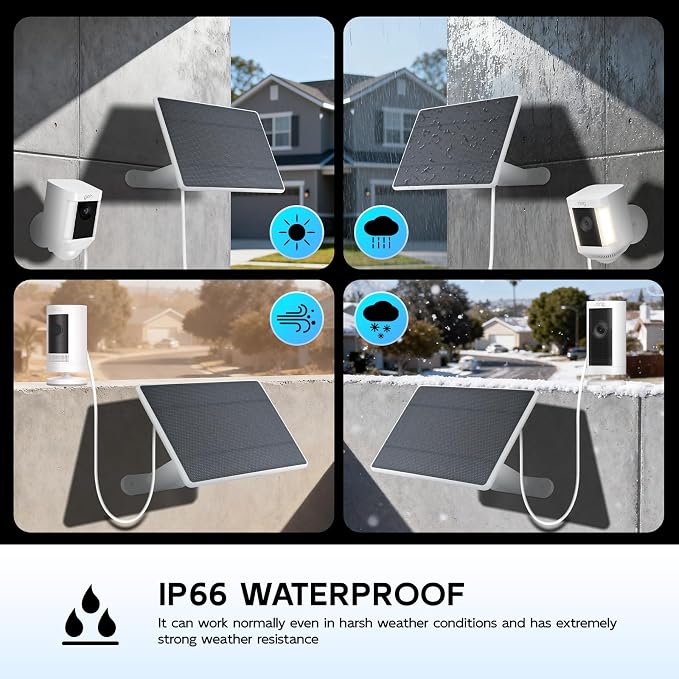 Solar Panel for Ring Camera, 2 Pack 6W Solar Charger Compatible - Image 4