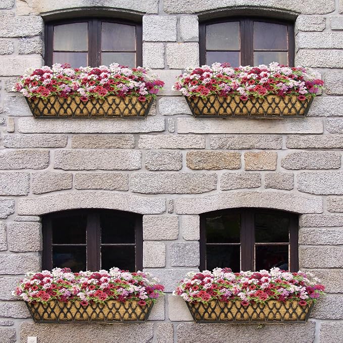 6 Pack 24 Inch Window Boxes Planters Railing Planter Box - Image 6