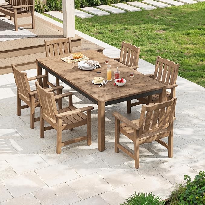 Stoog 7-Piece All-Weather Patio Dining Set, HIPS Dining Table - Image 4