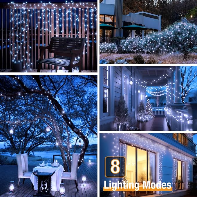 btfarm 8 Pack Solar String Lights Outdoor, Total 640LED 264FT Solar Fairy - Image 4