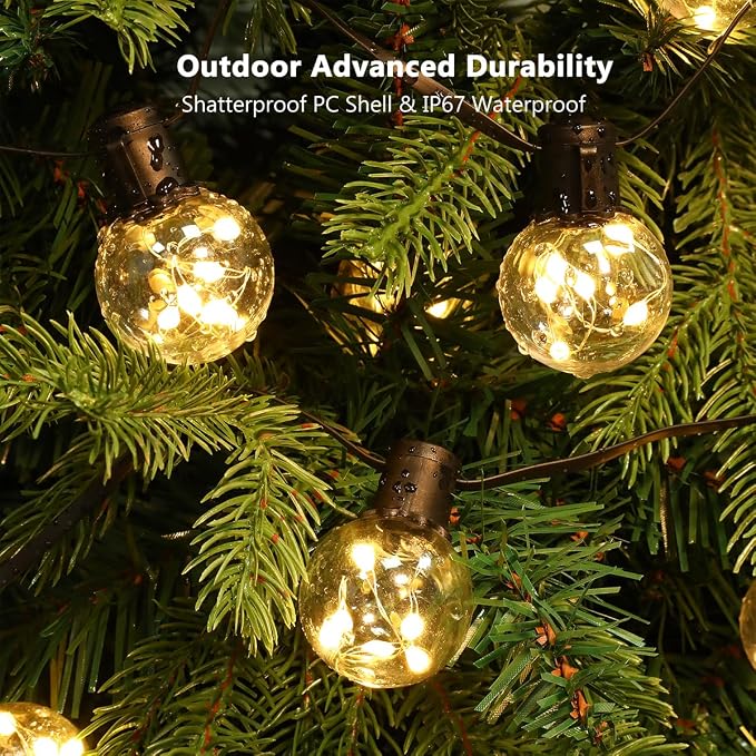 Outdoor String Lights Battery Operated, 22ft 20 LED Bulbs Hanging Lights - Image 5