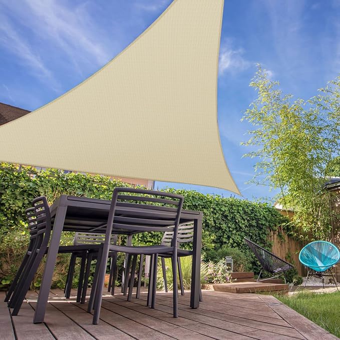 E&K Sunrise 28' x 28' x 28' Sun Shade Sail Triangle Canopy Shade Cover UV Block - Image 7