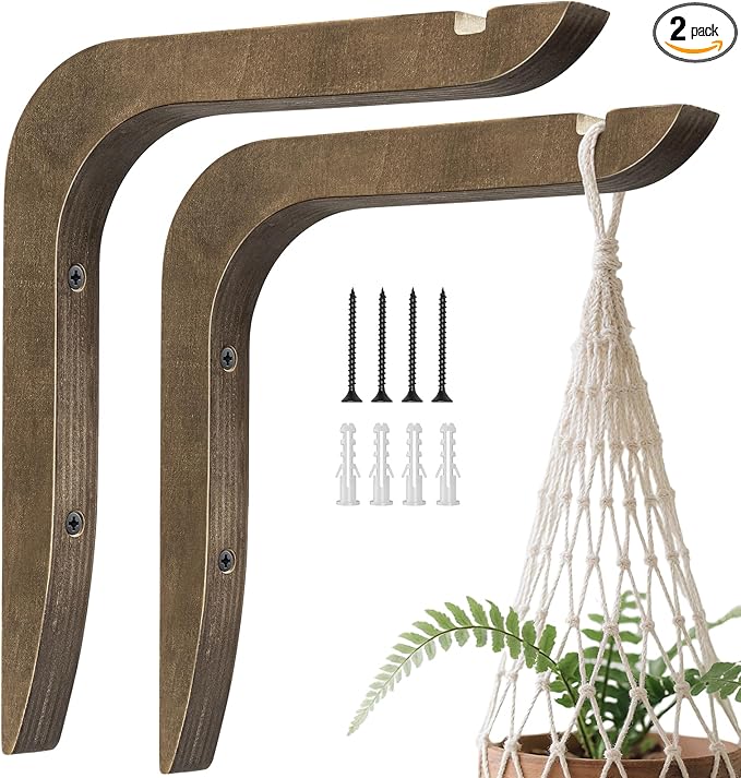 Wooden Plants Hanger, Plant Hangers Indoor Wall Mount, 8.58-Inch Hanging Plant by usion
