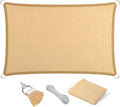 Eden's Decor Straight Flat-Edged Sun Shade Sail Rectangular 7' x 8' Beige by EdensDecorInc