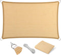 Eden's Decor Straight Flat-Edged Sun Shade Sail Rectangular 5' x 15' Beige by EdensDecorInc