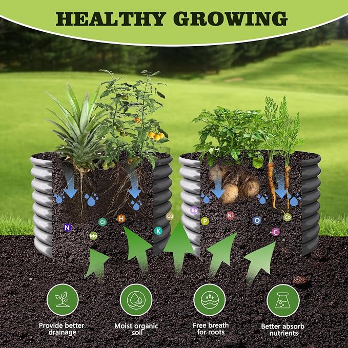 A ANLEOLIFE 2-Pack 3ft x 24” Tall Galvanized Raised Garden Beds Outdoor - Image 6