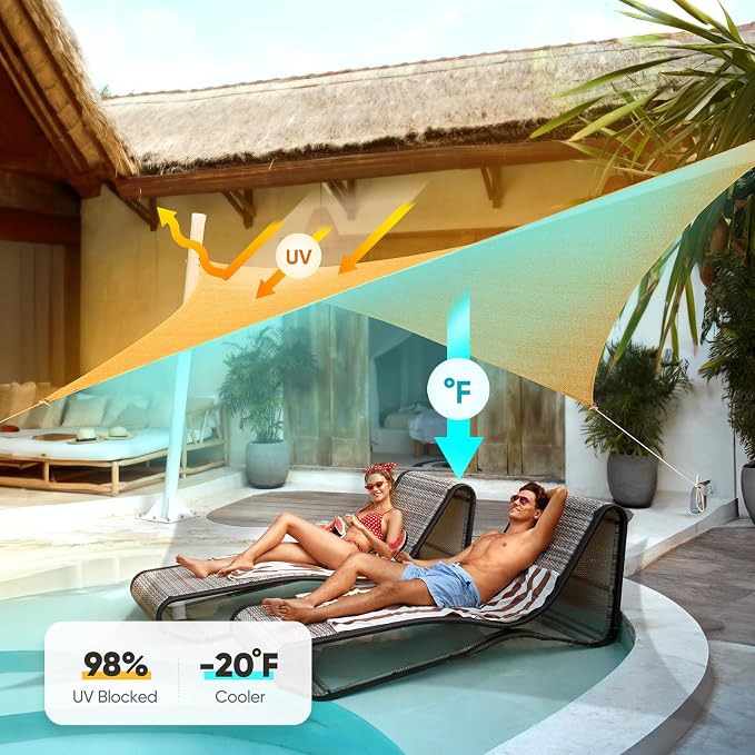 Quictent 20x20ft Fire Retardant 185G HDPE Sun Shade Sail - Image 5