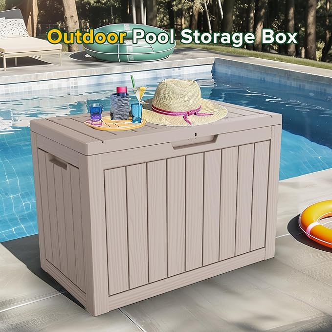 TARKARI 45 Gallon Lockable Resin Deck Box, Waterproof & UV-Resistant Outdoor - Image 6