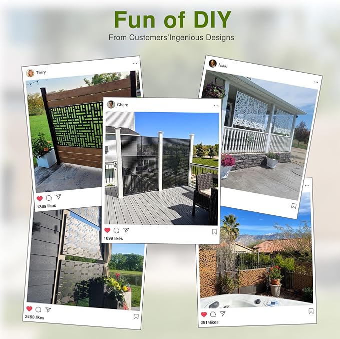 Casaphoria Metal Privacy Screen Outdoor, Ivan Black - Image 9