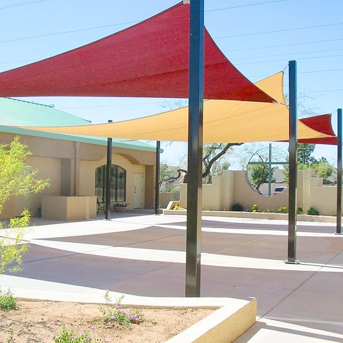 E&K Sunrise 27' x 27' x 27' Sun Shade Sail Triangle Canopy Shade Cover UV Block - Image 8