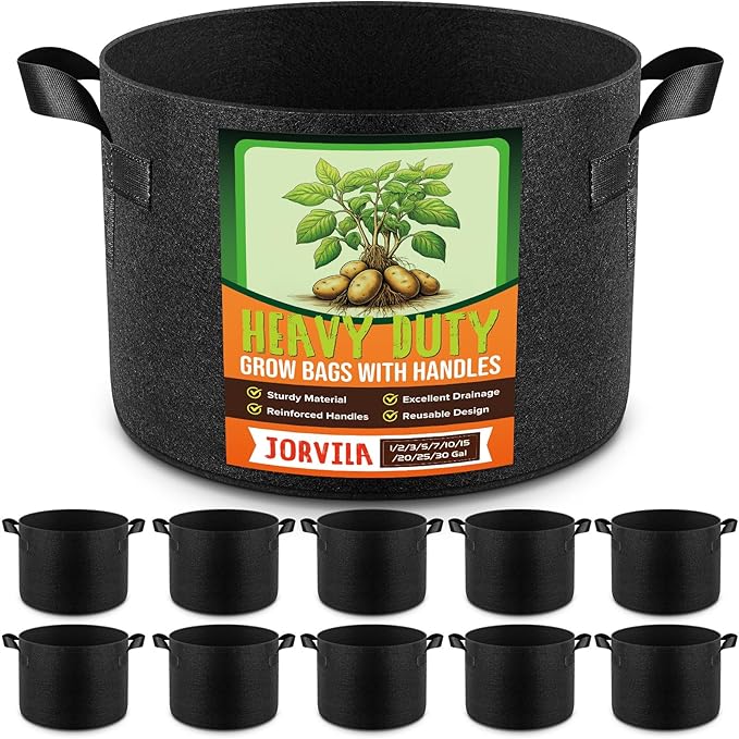 10 Pack 25 Gallon Grow Bags, Thickened Nonwoven Fabric Planter Pots by Unknown