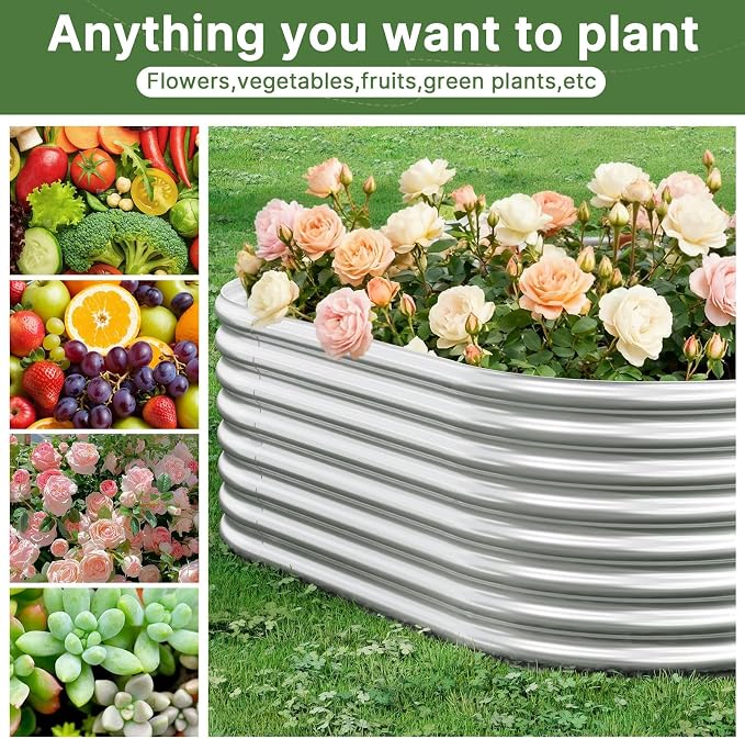 3 PCS 4x2ft Galvanized Raised Garden Bed Outdoor, Metal Garden Bed - Image 6
