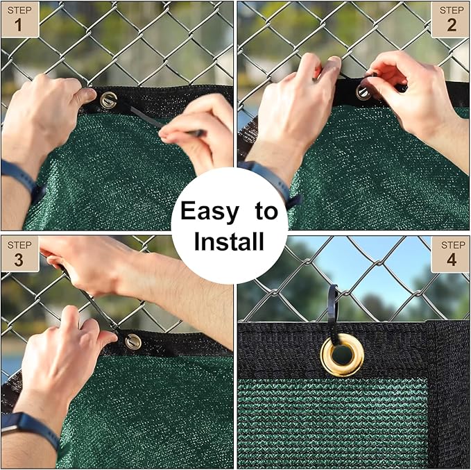 UPGRADE Privacy Fence Screen 4'x35' Dark Green Outdoor 90% Visibility Blockage - Image 4