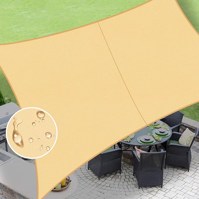 LOVE STORY Rectangle 7'x15' Waterproof Sun Shade Sail Canopy UV Block by LOVESTORY