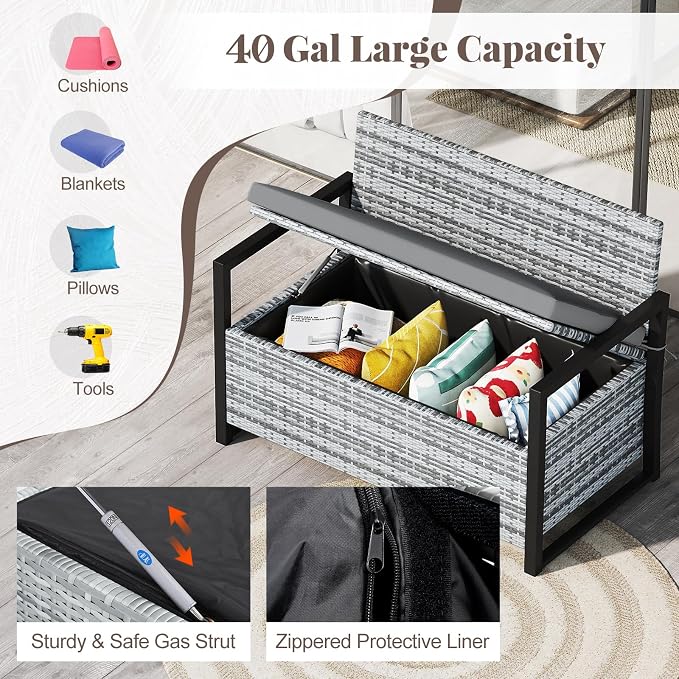 Tangkula 40 Gallon Outdoor Bench - Image 4