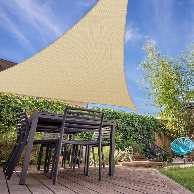 E&K Sunrise 2' x 2' x 2' Sun Shade Sail Triangle Canopy Shade Cover UV Block - Image 7