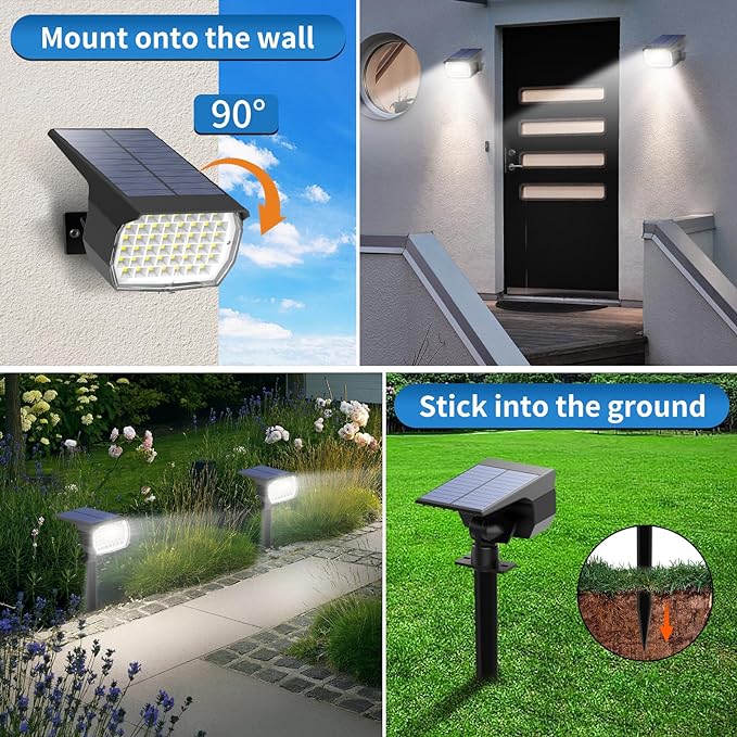 Solar Spot Lights Outdoor 10 Pack, Solar Landscape Spotlights Waterproof - Image 5