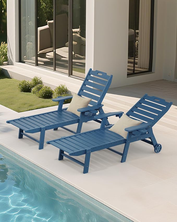 Carauci Lounge Chair Outdoor, HDPE Chaise Lounge - Image 8