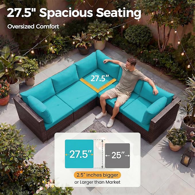 NICESOUL10 Piece Outdoor Couch Furniture Set - Image 6