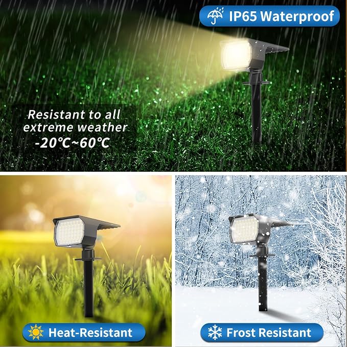 Solar Spot Lights Outdoor Waterproof IP65, 12 Pack Landscape Spotlights - Image 4