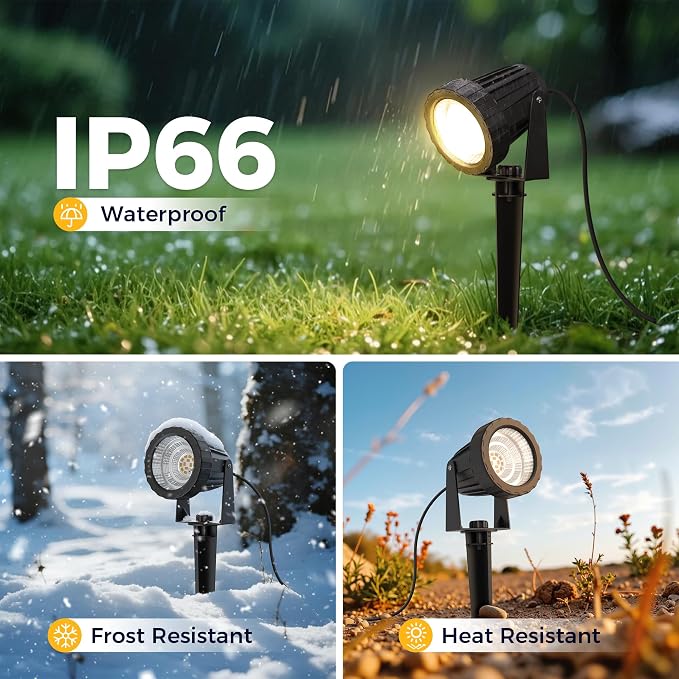 L LOHAS LED 12W Dusk to Dawn Outdoor Lighting, Auto On/Off 3000K Landscape - Image 3
