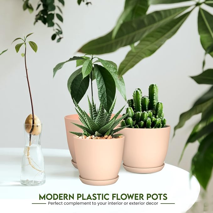 Utopia Home - Plant Pots with Drainage - 7/6.6/6/5.3/4.8 Inches Home Decor - Image 5