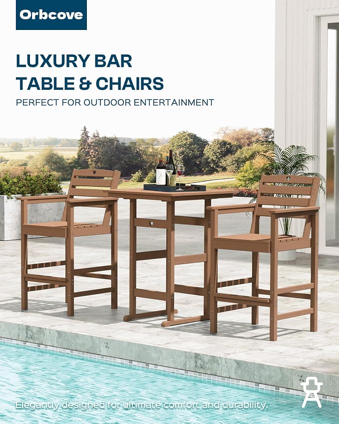 Patio Bar Table, Adirondack Table1 Pieces Set, Bar Height Outdoor bar Table Set - Image 6