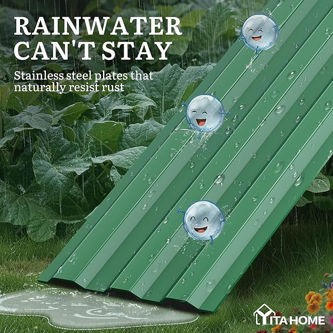 YITAHOME 6pcs 12x4x1 ft Galvanized Raised Garden Bed Kit, Large Metal Planter - Image 5