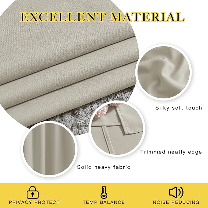 NICETOWN Bedroom Blackout Curtain & Drape 95 inch Length - Image 5
