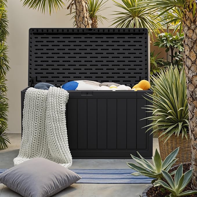 JUMMICO 160 Gallon Resin Outdoor Storage Deck Box - Image 6