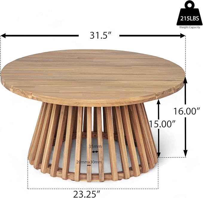 Merax Outdoor Acacia Wood Conversation Set - Image 7