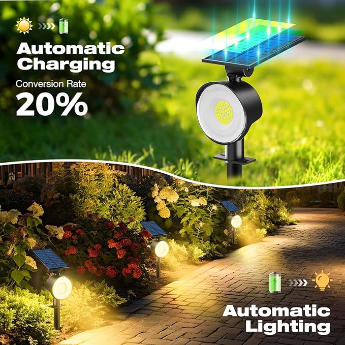 nipify 4 Pack Solar Lights Outdoor Waterproof, 53 LED Solar Spot Lights - Image 4