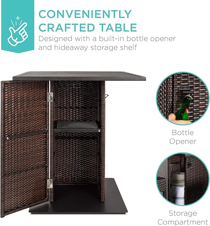 Best Choice Products 5-Piece Outdoor Wicker Bar Table Set - Image 2