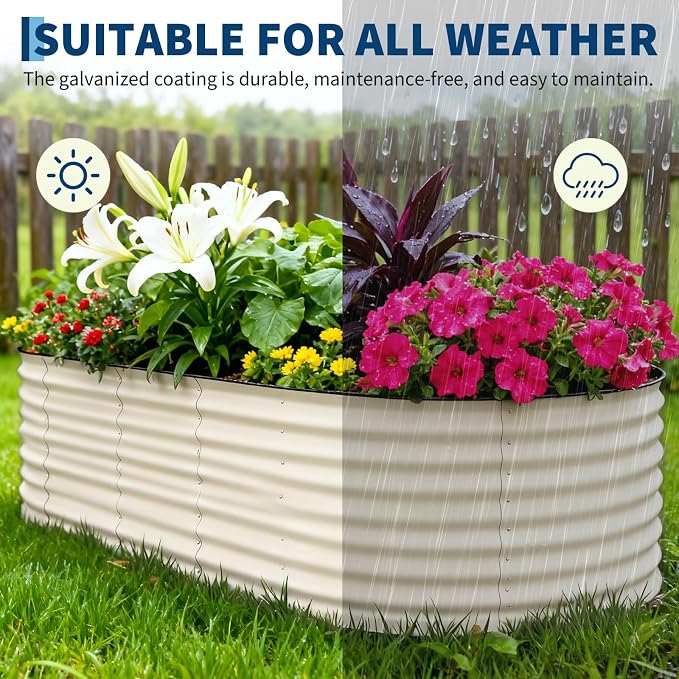 Garvee 4 Pack Galvanized Raised Garden Bed, Rust-Resistant Raised Garden Beds - Image 8