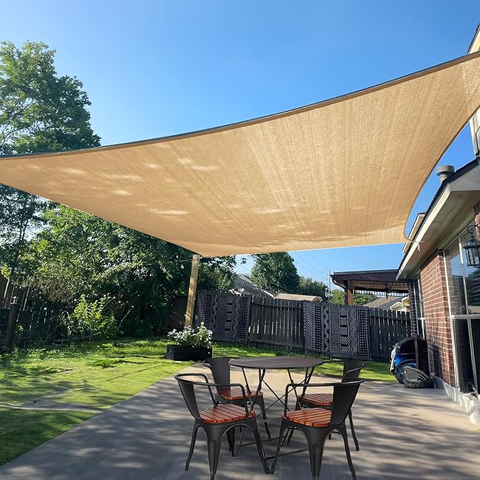 SUNLAX Sun Shade Sail 6' x 20' Sand Rectangle Canopy Sail Shade Cover UV Block by SUNLAX