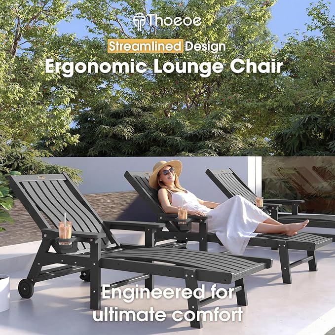 Patio Chaise Lounge Chair, Oversized Lounge Chair Outdoor - Image 3