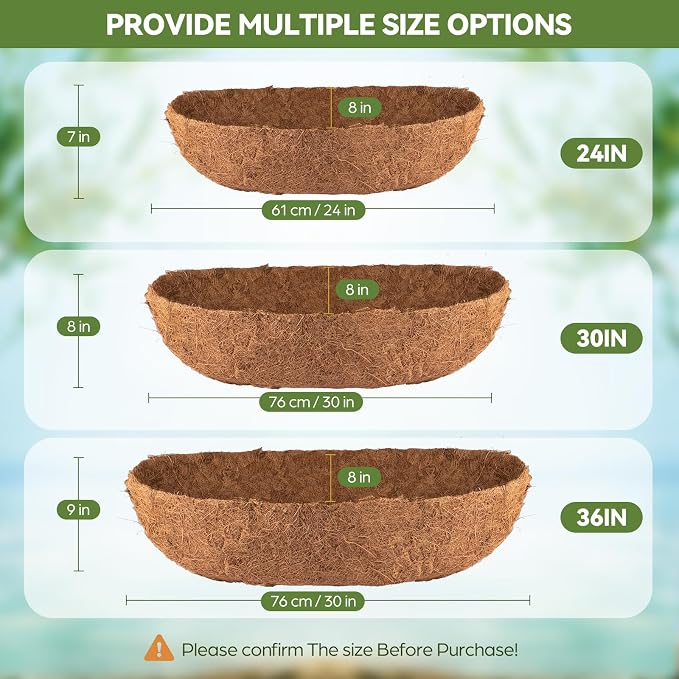 3Pcs Trough Coco Liner 24" Coco Coir Liners - Image 6