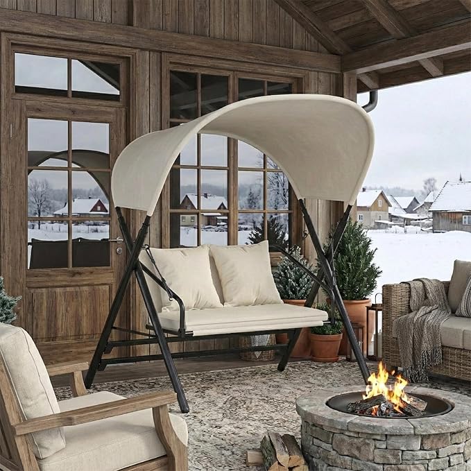 AECOJOY Outdoor Porch Swings for Adults 600LBS 2 Seat Patio Swings - Image 7
