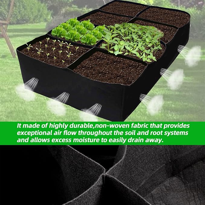 CJGQ 2 Pack Fabric Raised Garden Bed 6x3x1ft Garden Grow Bed Bags - Image 4