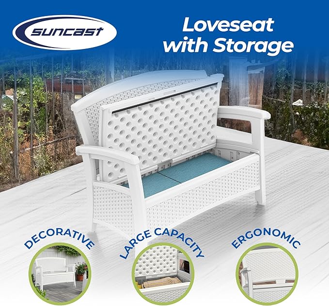 Suncast Elements Stylish Lightweight Loveseat Outdoor Seating - Image 4
